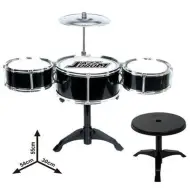 Set di batteria giocattolo Jazz Drum a 4 pezzi con sgabello