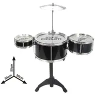 Set di batteria giocattolo Jazz Drum a 4 pezzi con supporto nero