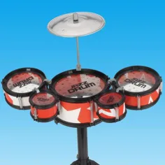 Set di batteria giocattolo rosso a 6 pezzi con supporto per Jazz Drum immagine 2