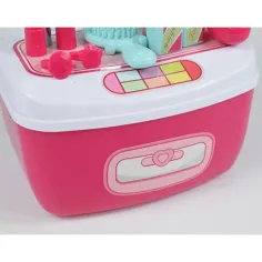 Set di bellezza con tavolino da toeletta con specchio e trucchi in scatola portaoggetti immagine 4
