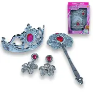 Set di bellezza da principessa con tiara, bacchetta magica e orecchini