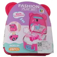 Set di bellezza in contenitore rosa con orsetto