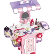 Set di bellezza in contenitore rosa con ruote, 36 pezzi
