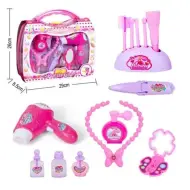 Set di bellezza in valigia trasparente rosa con accessori