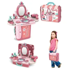 Set di bellezza portatile 3 in 1 rosa in valigia immagine 2