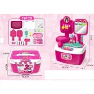 Set di bellezza portatile rosa da 19 pezzi