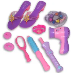 Set di bellezza rosa da 9 pezzi con scarpe, orologio e accessori immagine 5