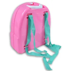 Set di bellezza rosa in zaino con trucchi giocattolo, specchio e accessori immagine 2