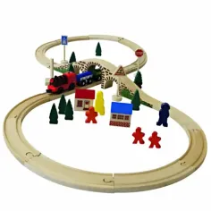 Set di binari ferroviari a forma di 8 in legno immagine 3