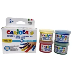 Set di colori a dita in diverse tonalità 4x50ml - Carioca immagine 2