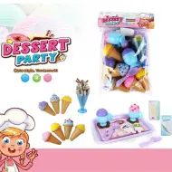 Set di giocattoli per gelato in plastica colorata con accessori