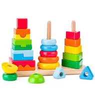 Set di giochi da costruzione in legno Montessori - Woodyland