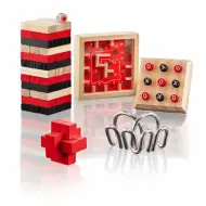 Set di giochi da tavolo in legno 5 in 1 - Woodyland