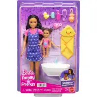 Set di gioco Barbie babysitter con bambola in abito con cuoricini - Mattel