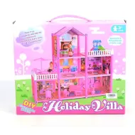 Set di gioco casa delle bambole rosa "Holiday Villa" da costruire