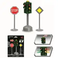 Set di gioco con 3 segnali stradali