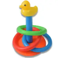 Set di gioco con anelli da lanciare con anatre colorate