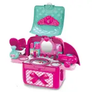 Set di gioco da tavolo di bellezza portatile 2 in 1 rosa in uno zaino