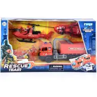 Set di gioco dei vigili del fuoco Rescue Team con veicoli