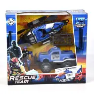 Set di gioco della polizia Rescue Team con Jeep e accessori