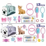 Set di gioco trasportino per animali domestici Cute Pet con gattino in due varianti