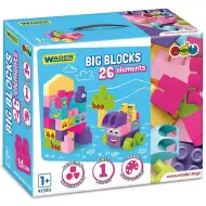 Set di grandi mattoncini con elementi rosa 26 pezzi - Wader