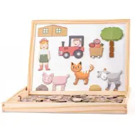 Set di lavagna magnetica a doppia faccia con cornice in legno - Woodyland