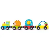Set di locomotive in legno colorato 4 pezzi - Woodyland