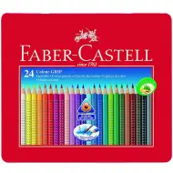 Set di matite colorate a forma di triangolo in scatola di metallo 24 pezzi - Faber-Castell
