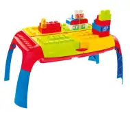 Set di mattoncini colorati con tavolo portatile
