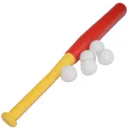Set di mazze da baseball in plastica rossa con palline 56 cm