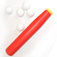 Set di mazze da baseball in plastica rossa con palline 56 cm immagine 4