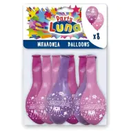 Set di palloncini per festa con tiara rosa, 8 pezzi