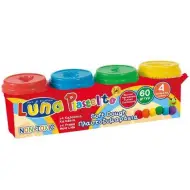 Set di paste modellabili colorate in barattolo, 4 pezzi da 60g