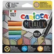 Set di pennarelli Metallic MaxiTip da 6 pezzi - Carioca