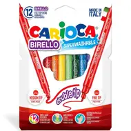 Set di pennarelli colorati con doppia punta 12 pezzi - Carioca