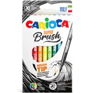 Set di pennarelli con punta a pennello Super Brush 10 pezzi - Carioca