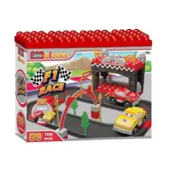 Set di pista da corsa Formula 1 Luna Blocks con macchinine