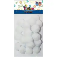 Set di pompon bianchi 15mm 60 pezzi