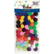 Set di pompon colorati 15mm 60 pezzi