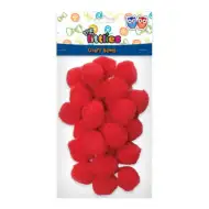 Set di pompon rossi da 15 mm, 60 pezzi