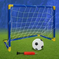 Set di porte da calcio con pallone e pompa