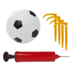 Set di porte da calcio con rete, palla e pompa immagine 3