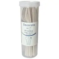 Set di posate riutilizzabili decorate da 12 pezzi