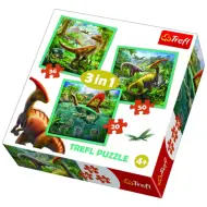 Set di puzzle 3 in 1 con dinosauri - Trefl