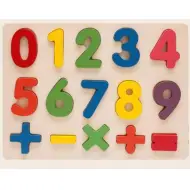 Set di puzzle in legno colorato con numeri, 15 pezzi