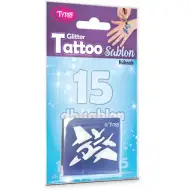 Set di stencil per tatuaggi glitter per ragazzi, 15 pezzi