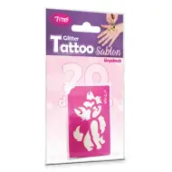 Set di stencil per tatuaggi glitterati da ragazza, 21 pezzi