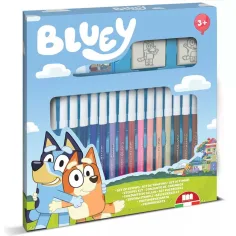 Set di timbri Bluey con pennarelli, 18 pezzi - Multiprint