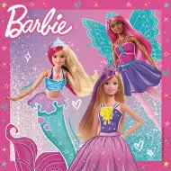 Set di tovaglioli di carta Barbie – 2 strati, 33x33 cm, 20 pezzi